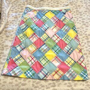Vintage Brooks Brothers patchwork argyle pastel skirt SIZE 6